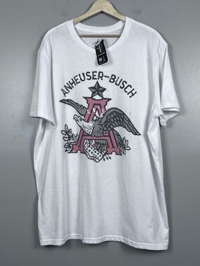 NWT Anheuser-Busch Men's Graphic Print Crew Neck Tee Shirt Size XXL; Beer, USA